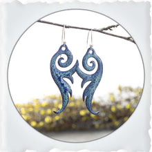  Blue Flourish Enamel Earrings