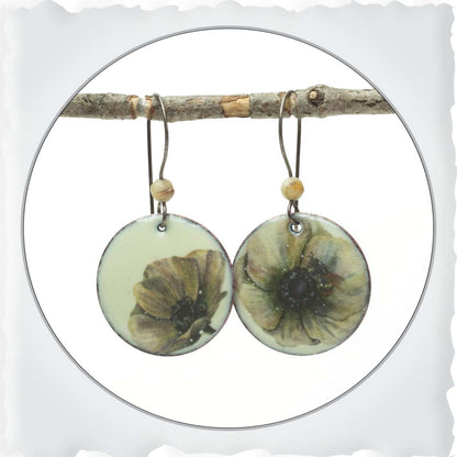 White Poppy Earrings