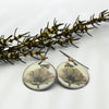 White Poppy Earrings With Bees