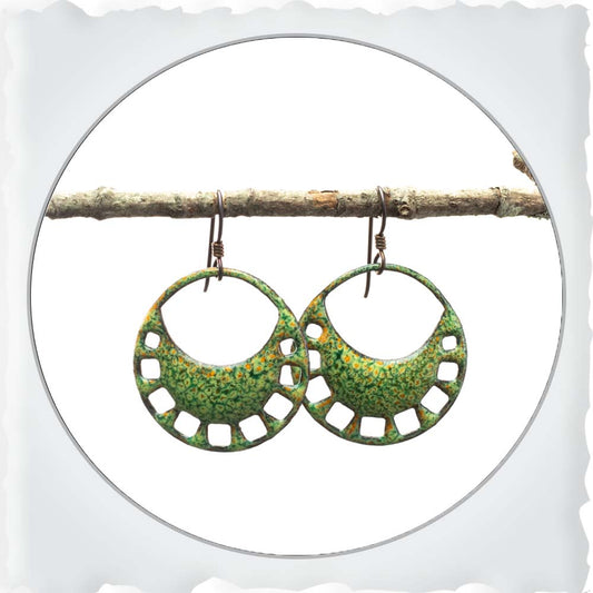 Round Enamel Earrings