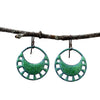 Boho Green Enamel Earrings 
