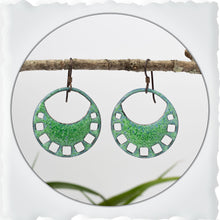  Boho Green Enamel Earrings