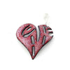 red heart pendant on sterling silver bail