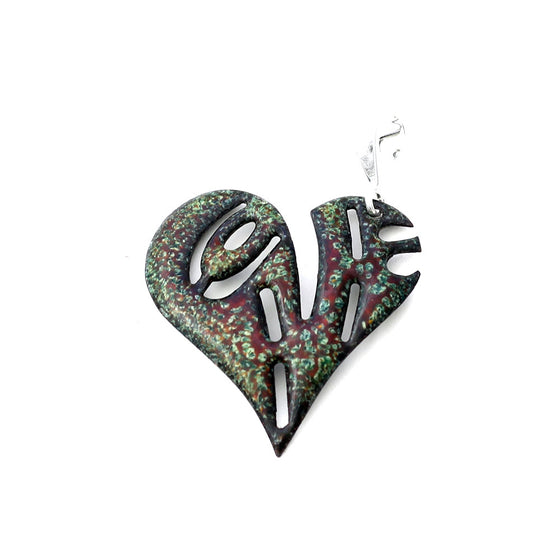 heart pendant with sterling silver bail