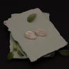 Sage Leaf Print Silver Earrings