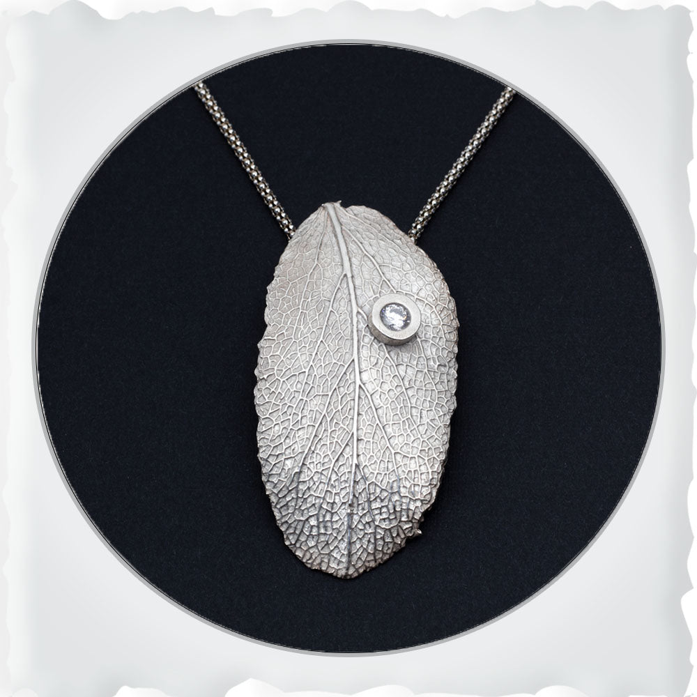 Sterling Silver Sage Leaf Pendant