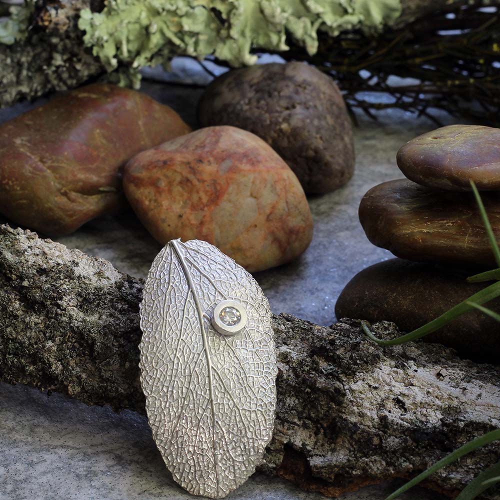 Sterling Silver Sage Leaf Pendant