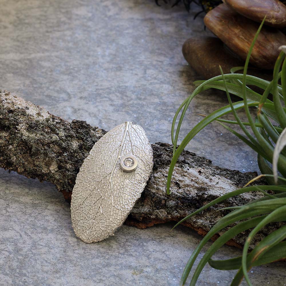 Sterling Silver Sage Leaf Pendant