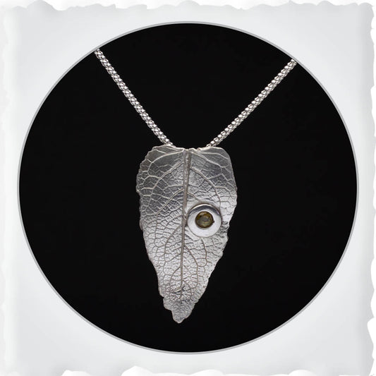 Sterling Silver Mountain Sage Leaf Pendant