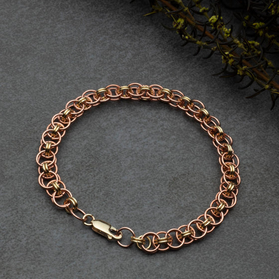 Copper & Gold Barrel Bracelet