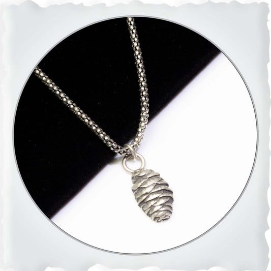 Silver Pine Cone Necklace