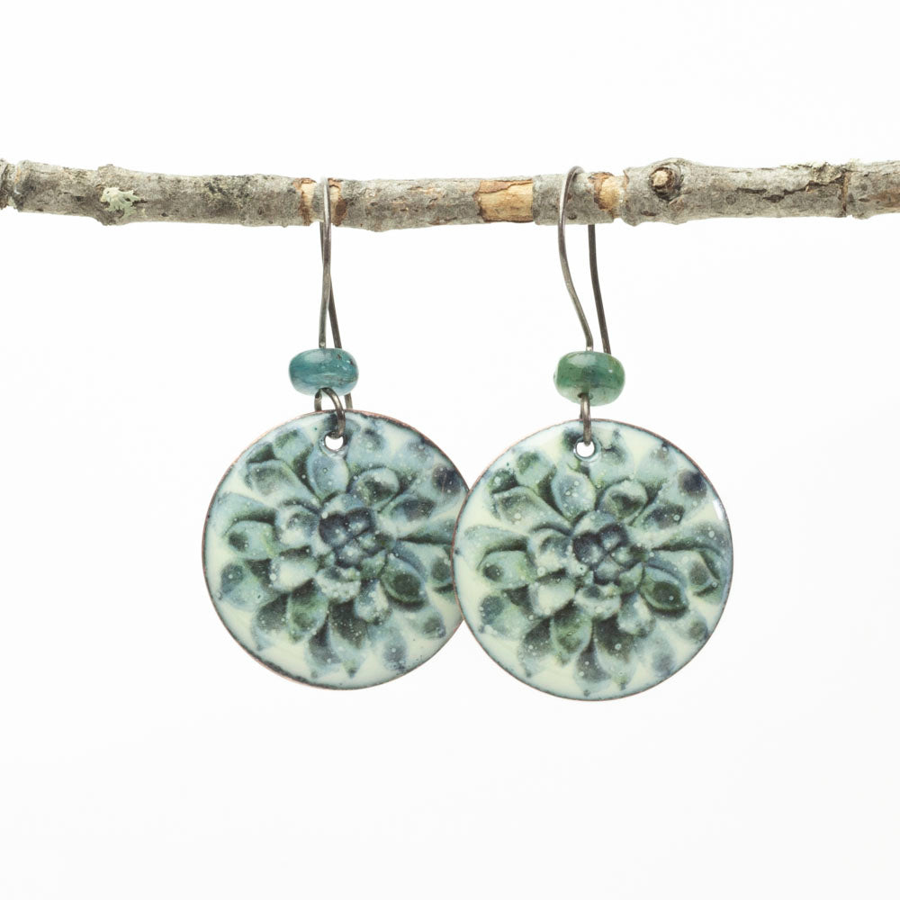 Green Succulent Earrings