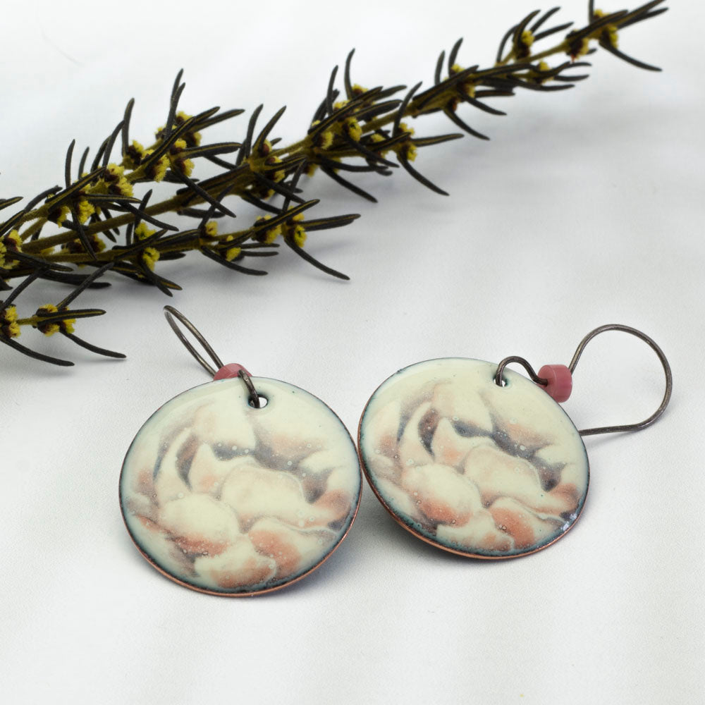 Mountain Rose Enamel Earrings