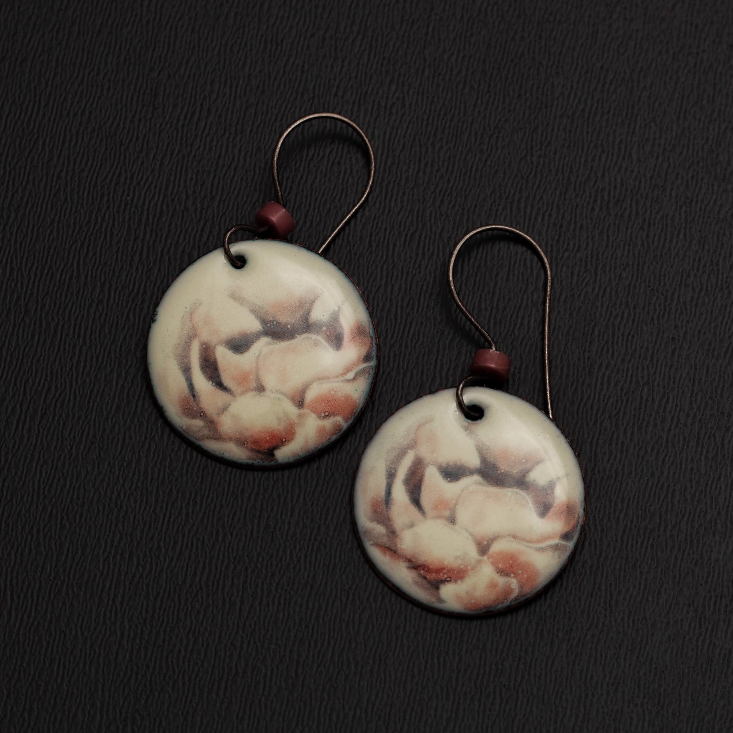 Mountain Rose Enamel Earrings