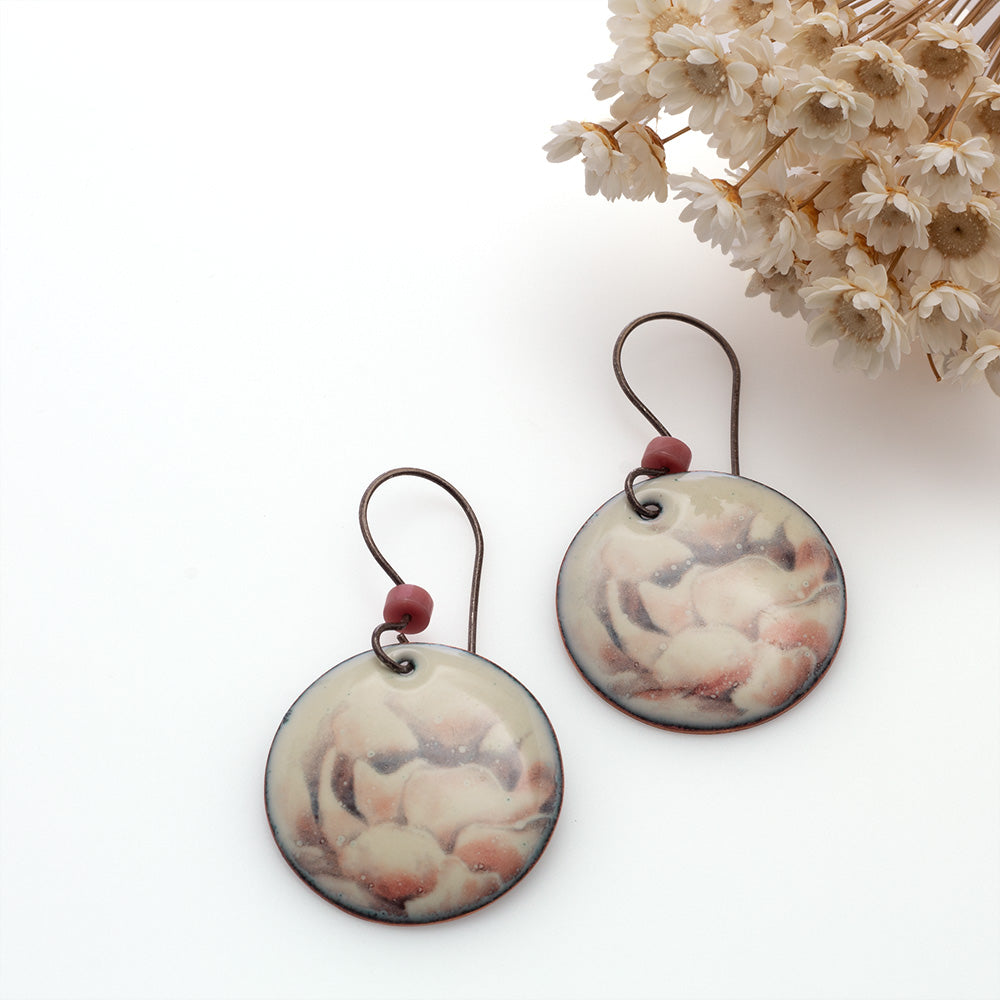 Mountain Rose Enamel Earrings