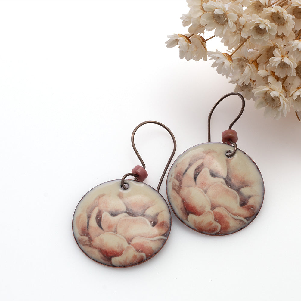 Mountain Rose Enamel Earrings