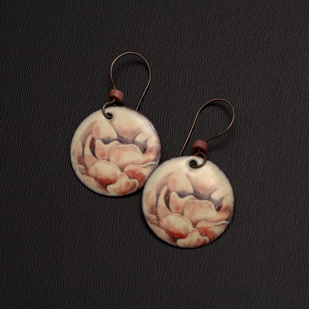 Mountain Rose Enamel Earrings