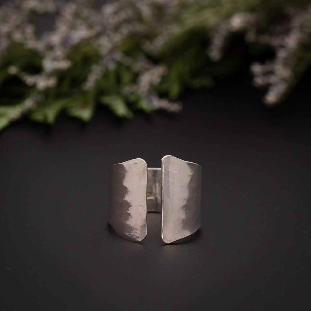 Hammered Sterling Silver Cuff Ring