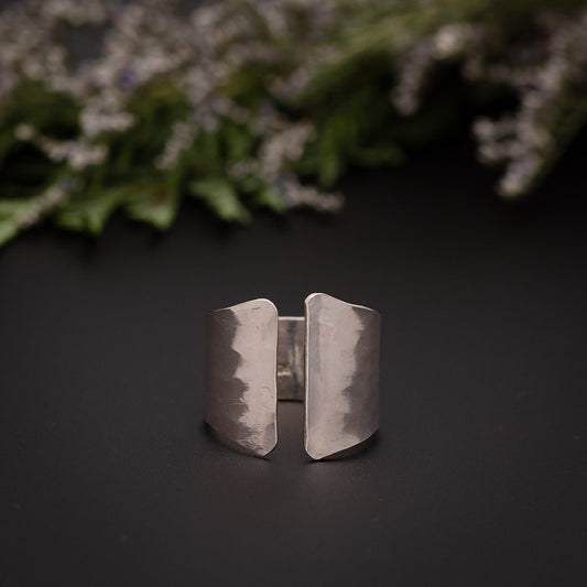 Hammered Sterling Silver Cuff Ring