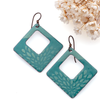 Two-Toned Square Earrings