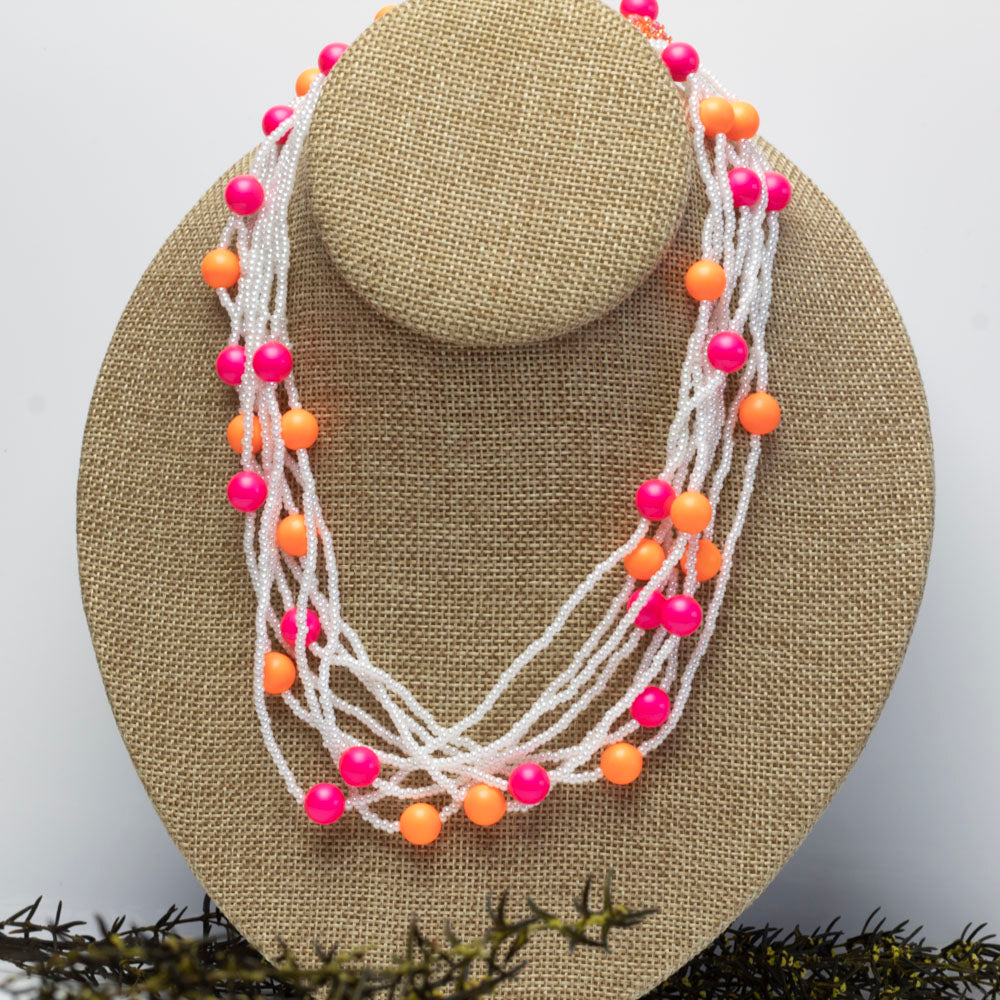 Neon Swarovski Multistrand Necklace