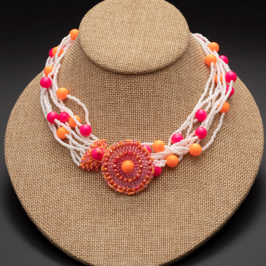 Neon Swarovski Multistrand Necklace