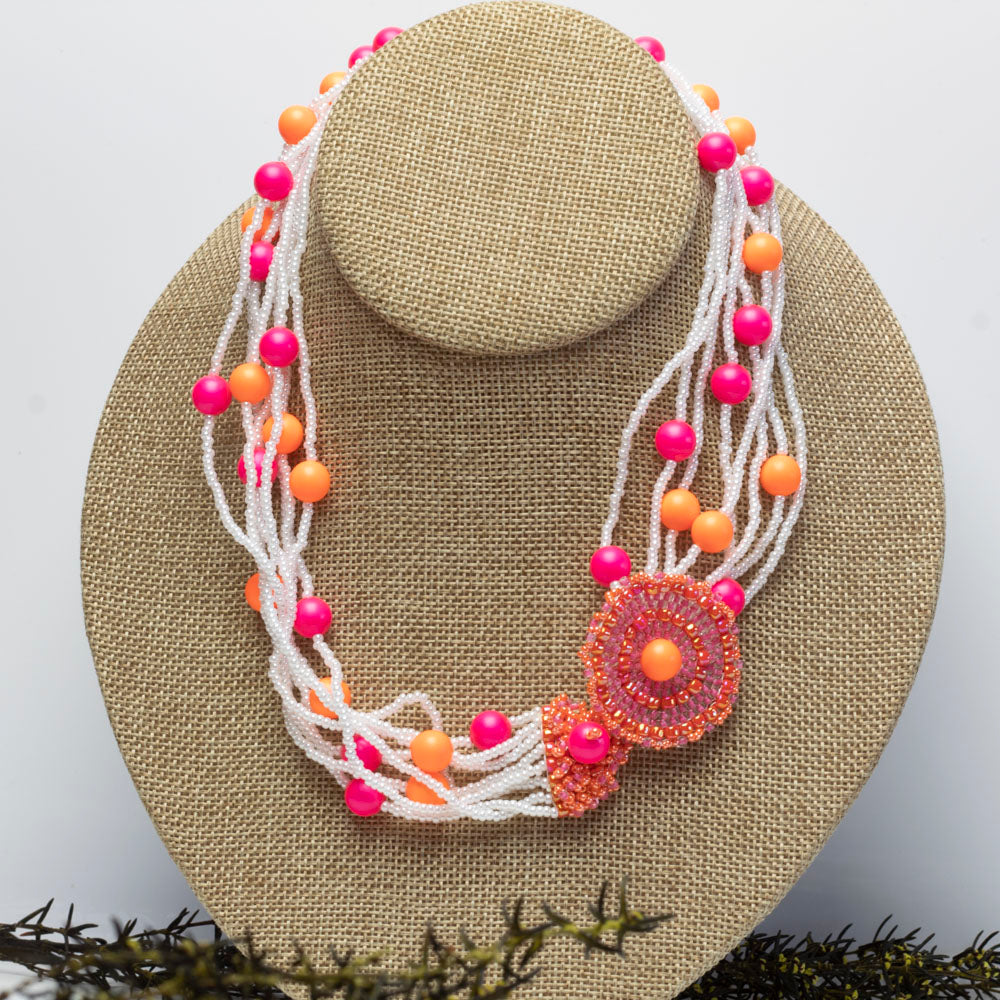 Neon Swarovski Multistrand Necklace