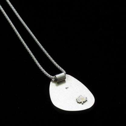 Back of the silver pendant with dendritic agate on 18 inch chain