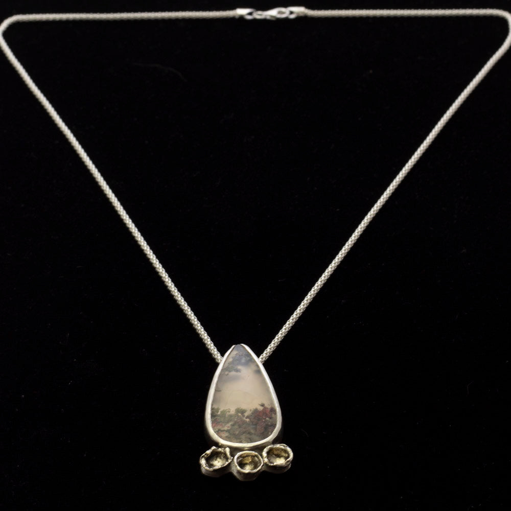 Dendritic Agate Sterling Silver Necklace – Woodland Window