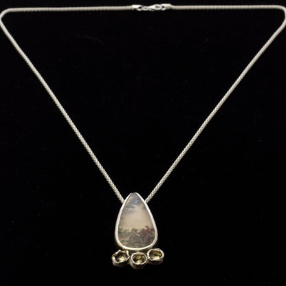 Dendritic Agate Sterling Silver Necklace – Woodland Window