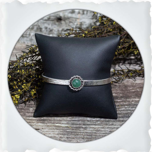 Green Aventurine & Sterling Silver cuff