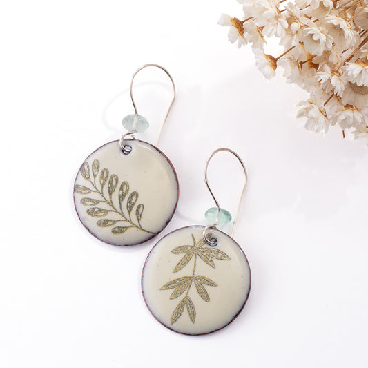 Frond Enamel Earrings