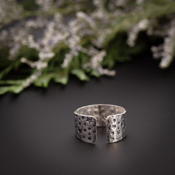 Reach For The Stars Silver Cuff Ring