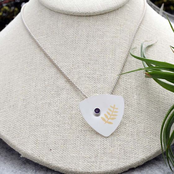 Keum Boo Silver & Gold Fern Necklace