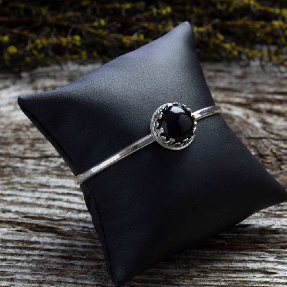 Black Onyx & Silver Cuff