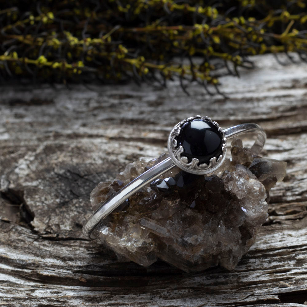 Black Onyx & Silver Cuff