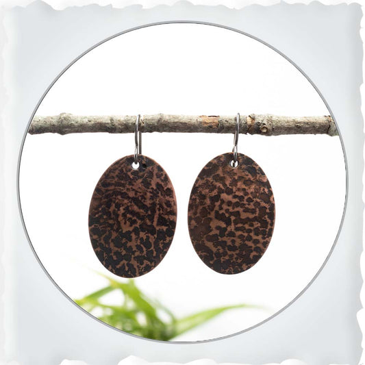 Gravel Textured Copper Earrings