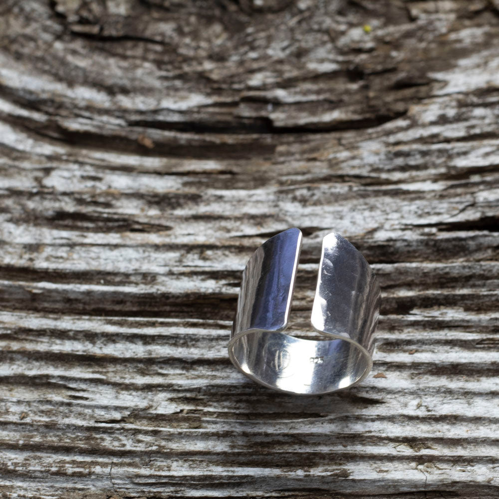 Hammered Sterling Silver Cuff Ring