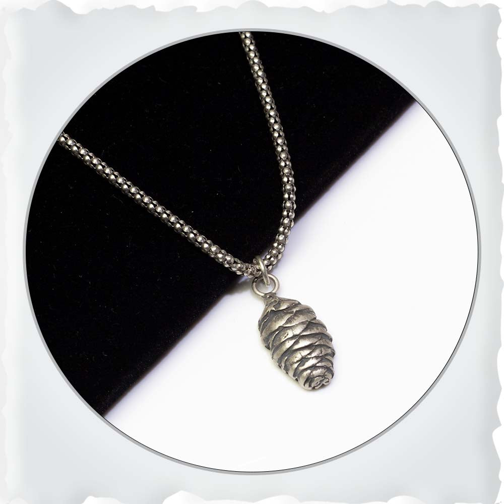 Silver Pine Cone Necklace