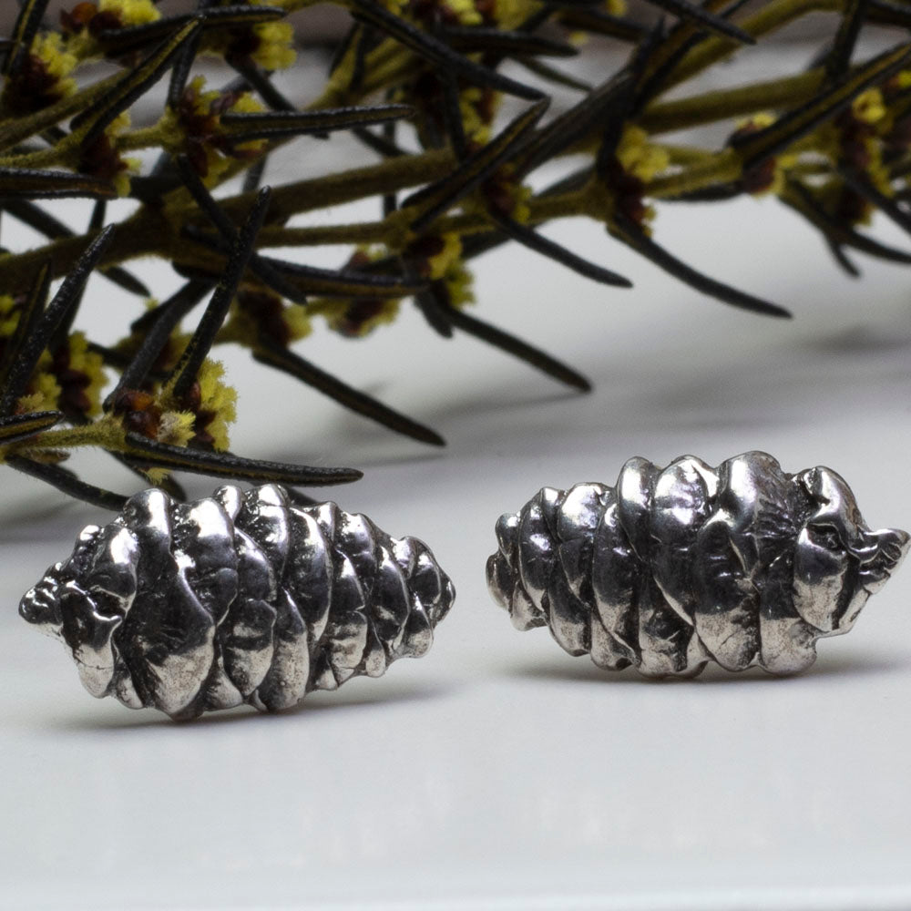 Pine Cone Stud Earrings