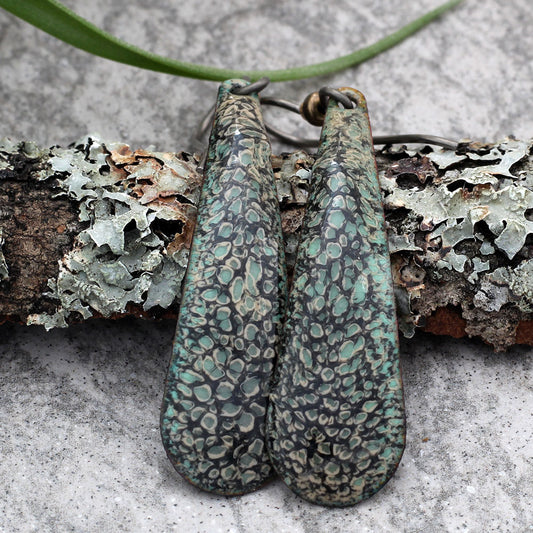 willow and black teardrop earrings